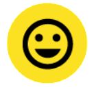 Yellow circle with an image of a smiley face in it.